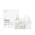 The Mini Icons Set - Hyaluronic Acid 2% + B5, Niacinamide 10% + Zinc 1%, and Glycolic Acid 7% Exfoliating Toner with reuseable cotton pads.